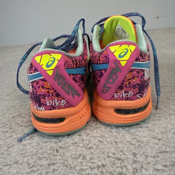 ASICS Womens SZ 8.5 Gel-Noosa Tri 10 Running Shoes Pink Blue Yellow Or F820315 - Picture 4 of 7